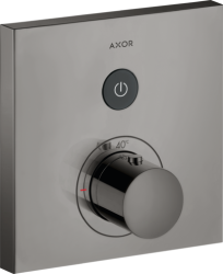 Смеситель для душа Axor ShowerSelect, термостатический, скрытого монтажа, 1 потребитель, настенный, без излива/шланга/лейки, квадратный, латунный, цвет полированный черный хром, с термостатом