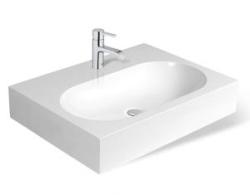 Раковина/умывальник Эстет Nika 61, 610х450х105 мм, накладная, прямоугольная, литьевой мрамор, цвет белый матовый, с отверстием под смеситель, без слив-перелива, умывальник