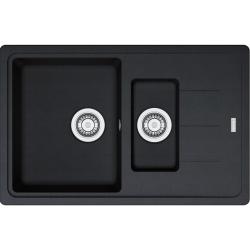 Мойка кухонная Franke BASIS BFG 651-78, две чаши, 78х50 см, врезная, искусственный гранит (Fragranite+), прямоугольная, цвет оникс, без отверстия под смеситель, с крылом, оборачиваемая