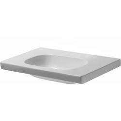 Раковина DURAVIT D-Code 85х48х18 см, подвесная, прямоугольная, санфарфор, цвет белый, без отверстия под смеситель, крыло/полочка с двух сторон, без перелива