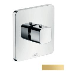 Смеситель для душа Axor Urquiola HighFlow, термостатический, скрытого монтажа, настенный, без излива/шланга/лейки, квадратный, латунный, цвет полированное золото, с термостатом, встроенный/встраиваемый/термостатный