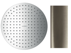 Верхний душ AXOR ShowerSolutions 300 2jet, с потолочным подсоединением, потолочный монтаж, круглый, с 2 режимами, размер 30 см, металлический, цвет: полированный никель, для душа/ванной