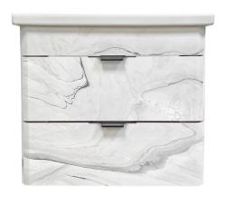 Тумба с раковиной GRADEONIKA Даная, 56,5х43,3х50 см, подвесная, 2 выдвижных ящика, МДФ, механизм доводчика, прямоугольная, цвет белый мрамор, (под умывальник COMO 60) 52724