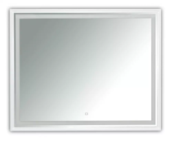 Зеркало Loranto Бергамо, 100х80 см, с LED/ЛЕД-подсветкой, прямоугольное, универсальное, выключатель сенсорный,  для ванны, навесное/подвесное/настенное
