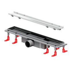 Душевой трап (лоток) AM.PM PrimeFlow 500 мм комбинированный затвор со стальной матовой решеткой под плитку, цвет стальной матовый, выходная труба 50 мм, линейный