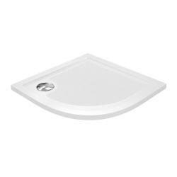 Душевой поддон WasserKRAFT Salm, 90х90х4 см, четверть круга, стеклопластик, низкий, цвет: белый, с бортиком, с антискользящим покрытием