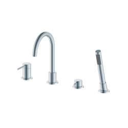 Смеситель для ванны/душа Oliveeka Y Line на борт ванны, однорычажный, поворотный, длина 182 мм, керамический, латунь, цвет хром