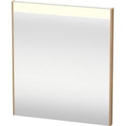 Зеркало Duravit Brioso, 62х70х3,5 см с LED/ЛЕД-подсветкой, прямоугольное, подвесное/настенное, цвет рамы: натуральный дуб, настенный выключатель, для ванной