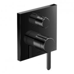 Смеситель для ванны Duravit C.1 однорычажный, 15х15 см, скрытого монтажа, настенный/встраиваемый, квадратный, латунный, без излива, керамический, цвет черный матовый, без душевого шланга/лейки