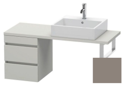 Тумба/шкафчик для консоли/столешницы Duravit DuraStyle под раковину 40х54,8х51,2 см, подвесная, ДСП, цвет: бетонно-серый/базальт, 2 выдвижных ящика, прямоугольная