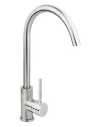 Смеситель для кухни/мойки Ukinox, однорычажный, поворотный, керамический, длина излива 195 мм, нержавеющая сталь, цвет нержавеющая сталь