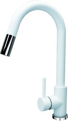 Смеситель для кухни Florentina Вита FL, однорычажный, выдвижной/поворотный, керамический, с высоким изливом, высота излива 24 см, латунь, цвет жасмин