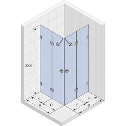 Душевой уголок Riho SZ Scandic NXT Х207, 87х87 см, без поддона, квадратный, пристенный/угловой, стекло прозрачное, (без сифона) без крыши, распашной, стеклянный, алюминиевый профиль (хром)