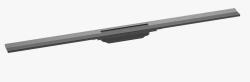 Решетка Hansgrohe RainDrain Flex 100, для пристенного монтажа, для душевого трапа, укорачиваемая, 100х6 см, цвет шлифованный черный хром, для душа в пол, нержавеющая сталь, прямоугольная