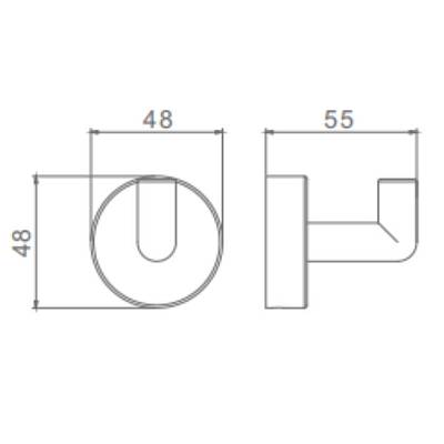 Крючок одинарный Raglo R320.05.09 настенный, латунь, форма округлая, для полотенец/халатов в ванную/туалет/душевую кабину, цвет графит