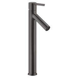 Смеситель для раковины Axor Starck 250, однорычажный, фиксированный излив, длина излива 10,7 см, керамический, латунь, цвет шлифованный черный хром, с незапираемым сливным набором