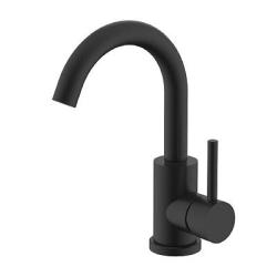 Смеситель для кухни/мойки Splenka S201.13.06 однорычажный, поворотный, длина излива 141,6 мм, высота излива 173,5 мм цвет черный, нержавеющая сталь