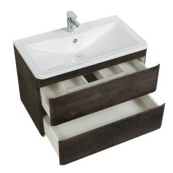 Тумба под раковину BelBagno Albano 100, 100х45х53 см, подвесная, 2 выкатных ящика, МДФ, цвет: дуб натуральный серый, шкафчик навесной, механизм доводчика, прямоугольная