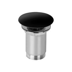 Донный клапан Cezares Nautic 1 1/4"с переливом, цвет черный матовый, click/clack, 90х66 мм латунь, для раковины/умывальника
