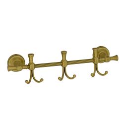 Планка с крючками Migliore Fortuna, тройная, настенная, 37 см, металлическая, форма округлая, для полотенец, в ванную/туалет/душевую кабину, цвет бронза