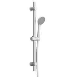 Душевой гарнитур Dorff Comfort высота 600 мм, цвет белый, без смесителя, комплект: стойка/лейка/шланг, настенная, нержавеющая сталь/пластик