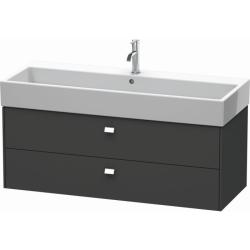 Тумба под раковину Duravit Brioso, 118,4х45,9х44,2 см, подвесная, 2 выдвижных ящика, ДСП, цвет: графит матовый/хром, шкафчик навесной, механизм доводчика, прямоугольная, правая/левая, в ванную комнату