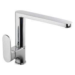 Смеситель для кухни/мойки TopZero, цвет хром, однорычажный, с высоким/низким изливом, высота излива 230 см, из латуни