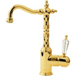 Смеситель для раковины/умывальника Boheme Imperiale Presente, однорычажный, поворотный, керамический, длина излива 150 мм, латунь, цвет золото