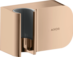 Держатель для душевой лейки Axor One Porter со шланговым подсоединением, 9,5х6х4,2 см, настенный, латунный, прямоугольный, цвет полированное красное золото, для душевого шланга, для душа/ванной/душевой кабины, на стенку