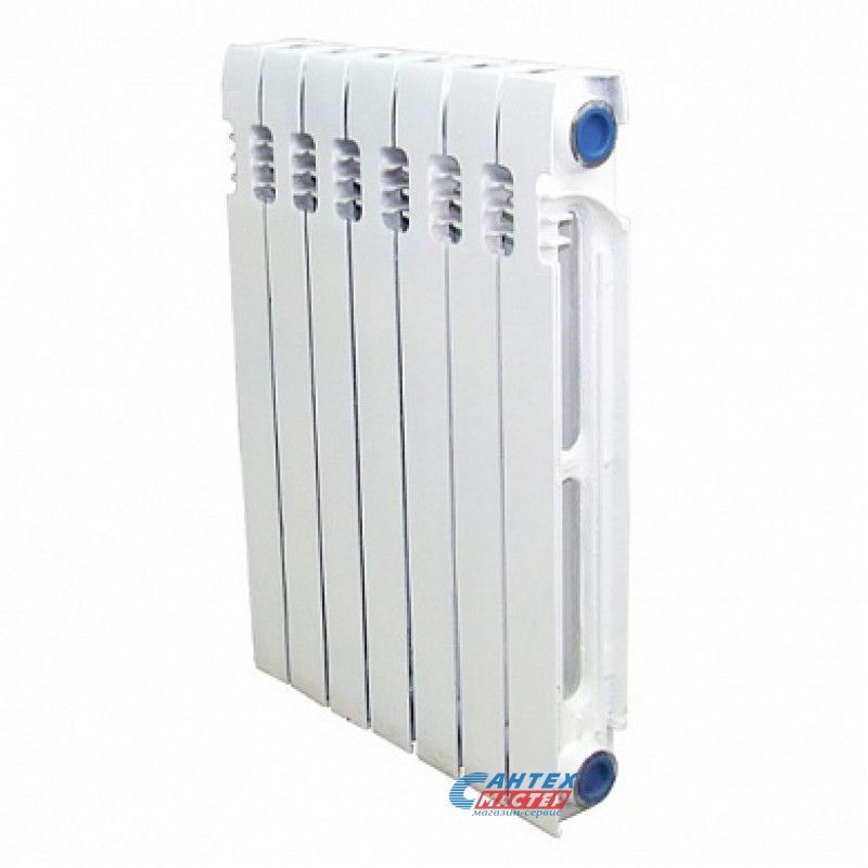 Радиатор чугунный STI Нова-500 (7 секций), белый, боковое подключение, настенный