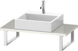 Столешница Duravit Brioso, для консоли, консольное полотно, 80х48х3 см, ДСП, прямоугольная, тонкая, цвет: белый глянец,  для одной раковины/умывальника/рукомойника, 1 вырез под раковину, установка по центру