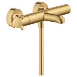 Смеситель для ванны Axor Citterio E, термостатический, внешнего/наружнего монтажа, настенный, неповоротный, латунный, длина излива 17,7 см, цвет шлифованное золото, без душевого шланга/лейки Смеситель для ванны Axor Citterio E, термостатический, внешнего/наружнего монтажа, настенный, неповоротный, латунный, длина излива 17,7 см, цвет шлифованное золото, без душевого шланга/лейки
