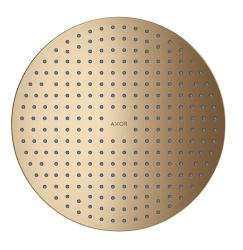 Верхний душ AXOR ShowerSolutions 300 2jet, потолочный/скрытый монтаж, круглый, с 2 режимами, размер 30 см, металлический, цвет: шлифованная бронза, для душа/ванной