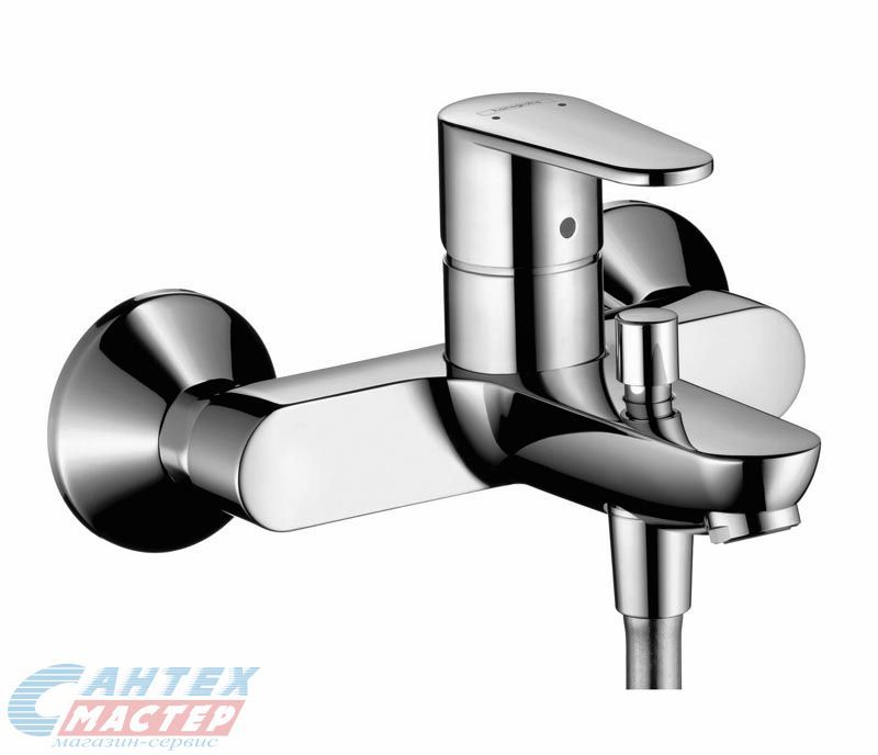 Смеситель для ванны/душа Hansgrohe Talis E2 однорычажный, керамический, настенный, излив, латунь, цвет хром, длинный, универсальный, горизонтальный, рычажный, кран, комплект, сантехника, размер, характеристики, высота, расстояние (Хансгрое) 