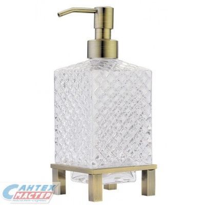 Дозатор для жидкого мыла Boheme Royal Crystal квадратный бронза 10224