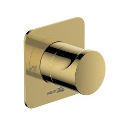 Переключатель потоков WasserKRAFT Neckar, на 2 выхода, для душа, встраиваемый (скрытый) монтаж, латунь, цвет: золото