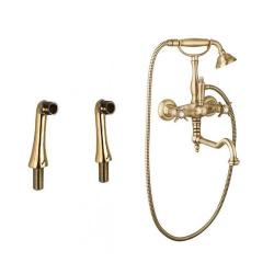 Смеситель для ванны/душа Cezares Lord, на борт ванны, двухвентильный, поворотный, длина 285 мм, керамический, латунь, цвет бронза