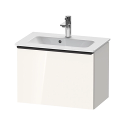 Тумба под раковину Duravit D-Neo, 61х37,2х44 см, подвесная, 1 выдвижной ящик, ДСП, цвет: белый глянец, шкафчик навесной, прямоугольная, правая/левая, в ванную комнату