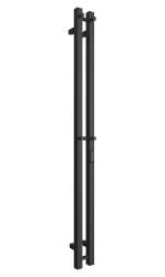 Полотенцесушитель Двин X-2 plaza neo 160/8 (электрический, К, диммер, квадрат, черный матовый), без полки, электрический, нижнее правое/нижнее левое подключение, из нержавеющей стали, форма I-образная, настенный, цвет черный матовый