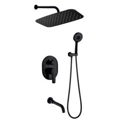 Душевая система BERGES VENTAS 3O, внутренний (скрытый монтаж), черный матовый, однорычажный, округлая/квадратная, латунь/пластик, для ванной