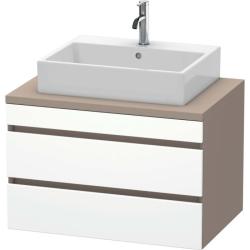 Тумба под раковину для консоли/столешницы Duravit DuraStyle 80х54,8х51,2 см, подвесная, ДСП, цвет: белый матовый/базальт, 2 выдвижных ящика, прямоугольная