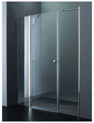 Душевая дверь Cezares Elena, 150х195 см прозрачное стекло/профиль хром, в нишу, универсальная установка, прозрачное закаленное стекло, распашная