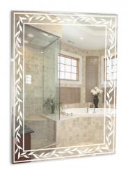 Зеркало Loranto Лавр, 53,5х75 см, без подсветки, прямоугольное, с декором, для ванны, навесное/подвесное/настенное