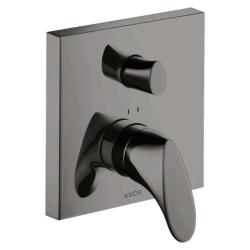 Смеситель для ванны Axor Starck Organic однорычажный, скрытого монтажа, настенный/встраиваемый, квадратный, латунный, без излива, керамический, цвет полированный черный хром, без душевого шланга/лейки