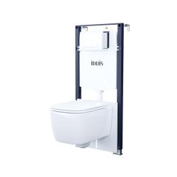 Комплект IDDIS Basic 3 в 1 инсталляция Profix, подвесной унитаз Bridge с сиденьем из дюропласта, клавиша смыва белая BASBR03i73