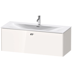 Тумба под раковину Duravit Brioso, 122х47,9х44,4 см, подвесная, 1 выдвижной ящик, ДСП, цвет: белый глянец/хром, шкафчик навесной, механизм доводчика, прямоугольная, правая/левая, в ванную комнату