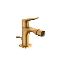 Смеситель для биде Axor Citterio E однорычажный, керамический, фиксированный излив, длина 11,4 см, латунь, цвет полированная бронза, без шланга/лейки, с донным клапаном