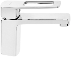 Смеситель для раковины/умывальника Accoona, однорычажный, неповоротный, керамический, длина излива 126 мм, латунь, цвет хром