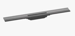 Решетка Hansgrohe RainDrain Flex 70, для пристенного монтажа, для душевого трапа, укорачиваемый, 70х7,6 см, цвет шлифованный черный хром, для душа в пол, нержавеющая сталь, прямоугольная
