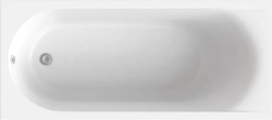 Ванна BAS "Афина" 170х75 см пристенная, литьевой мрамор, цвет- белый глянец, (без гидромассажа, ножек, сифона, фронтальной панели), прямоугольная